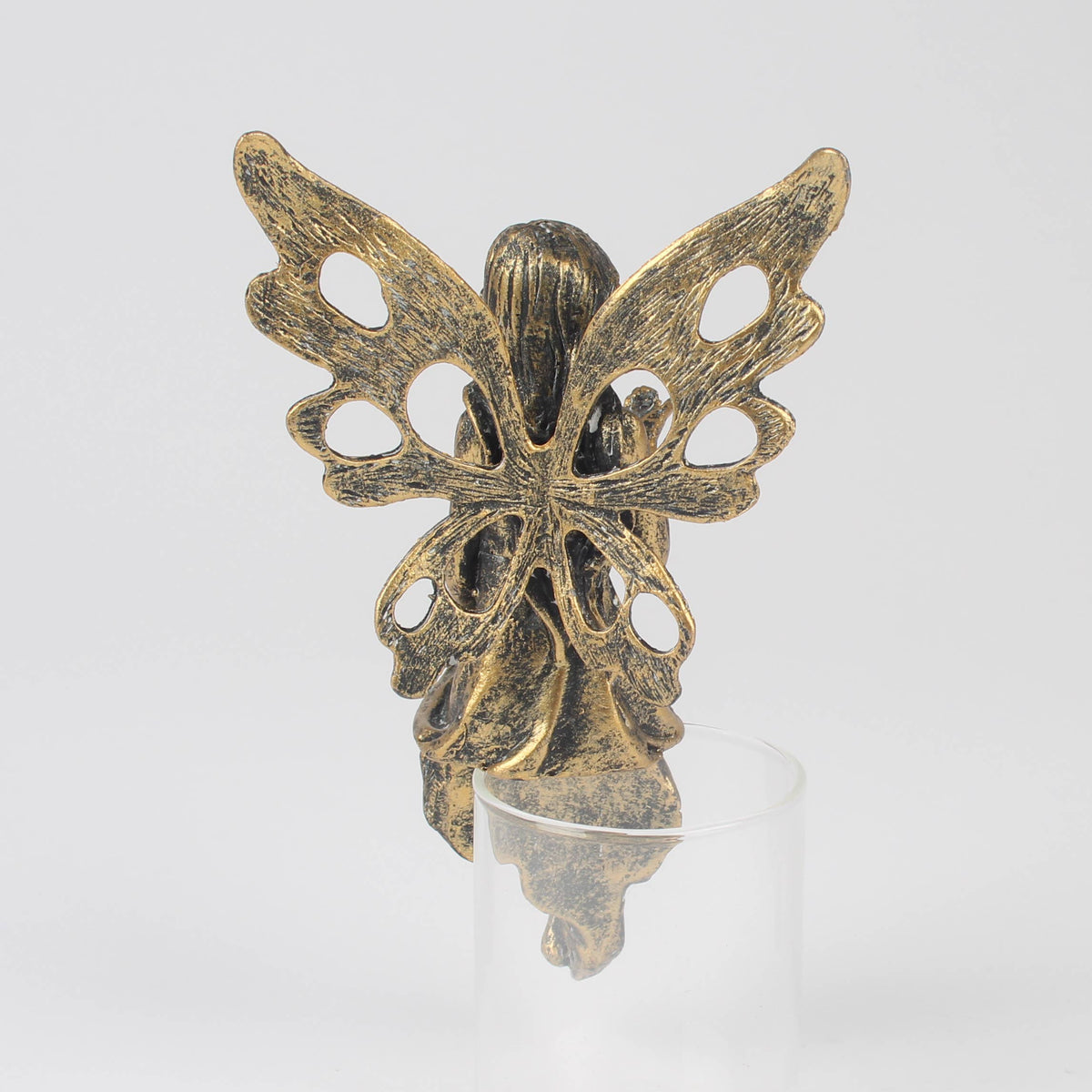 Antique Gold Sitting Fairy Figurine Ornament Decor