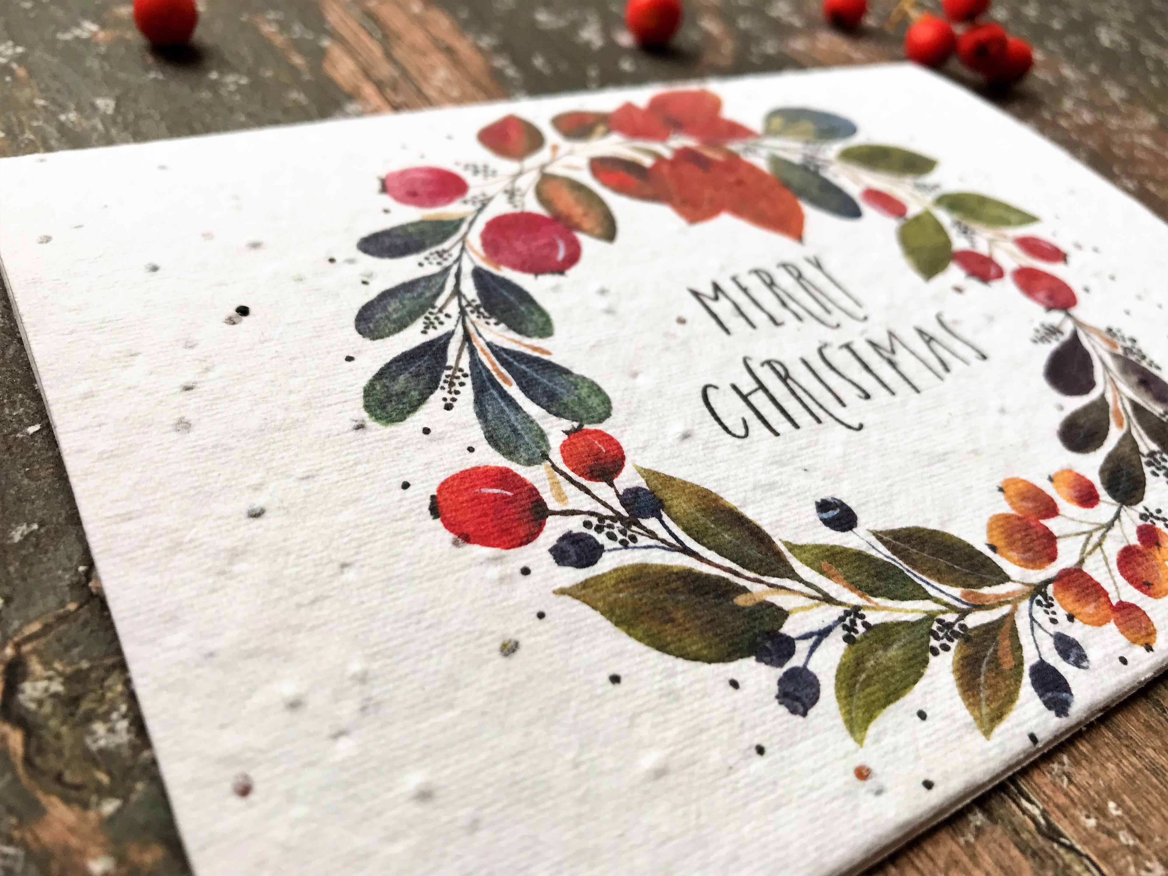 Plantable Seed Christmas Cards, illustrated Christmas Card