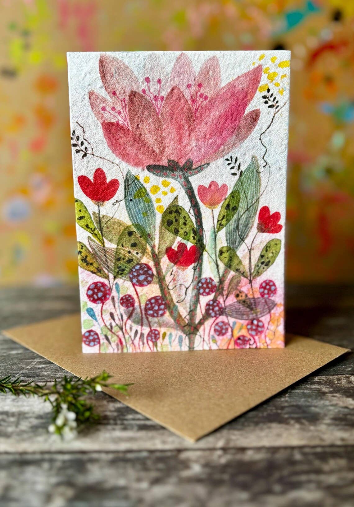 Plantable  Seed Paper Birthday Card, Blank Inside