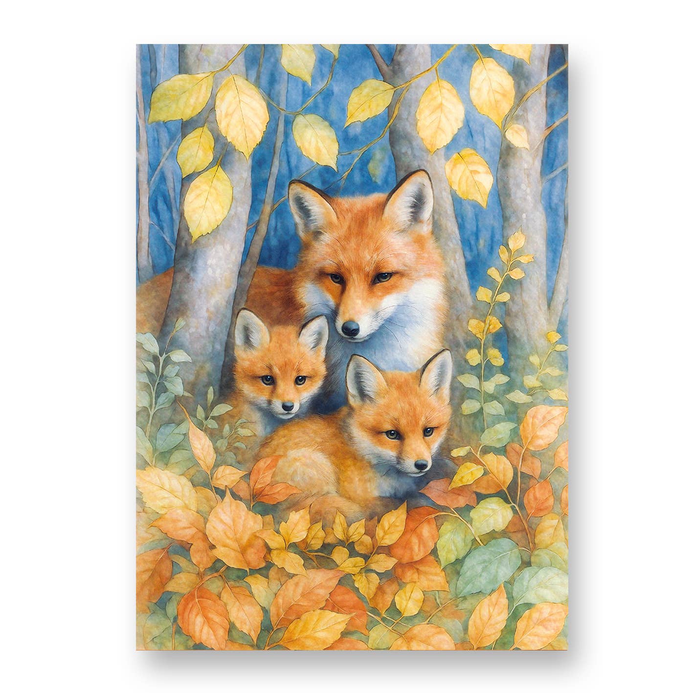Foxes in the Heart of the Forest Greeting Card with Envelope