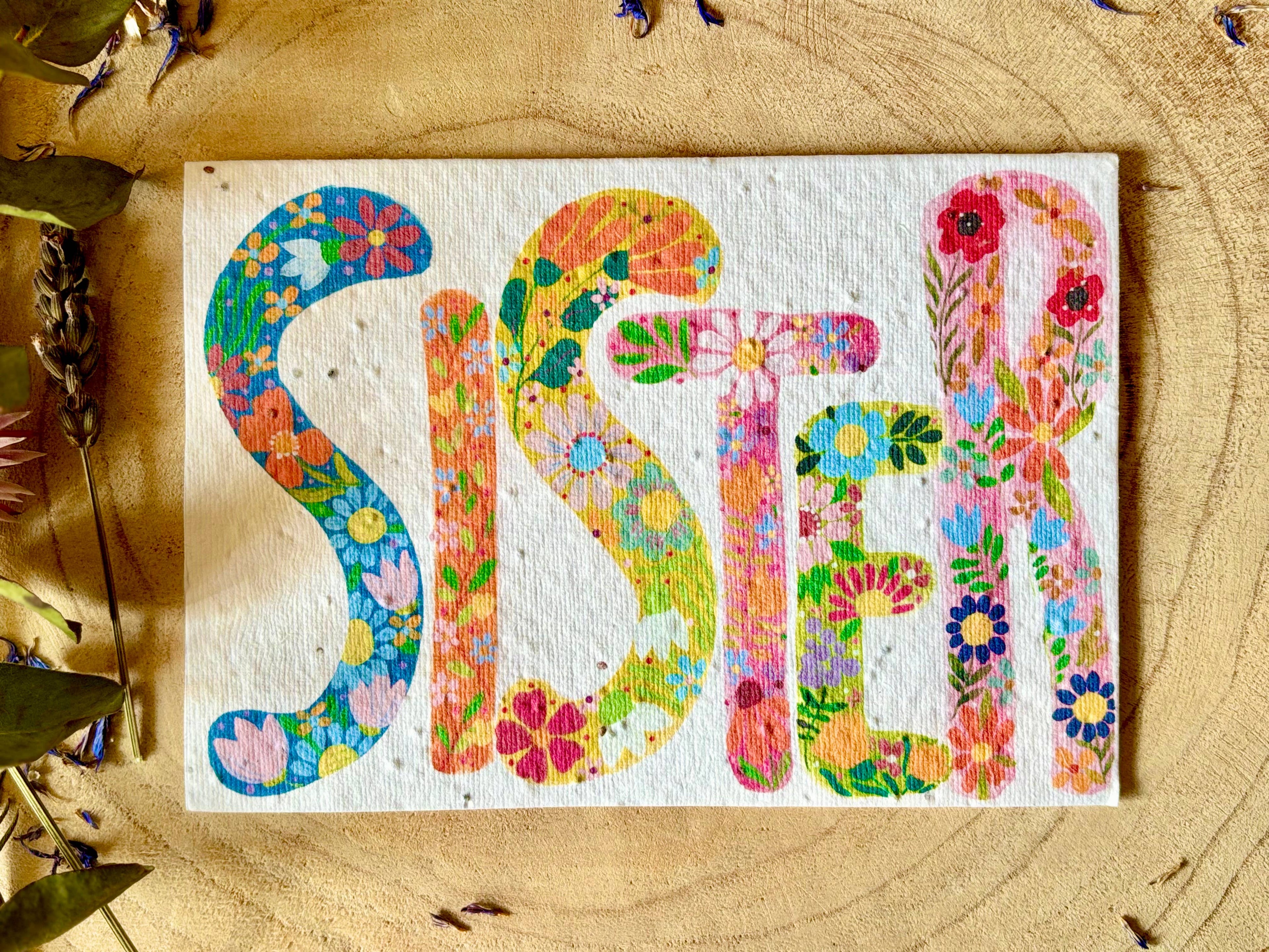 Plantable  Seed Paper Sister Birthday Card