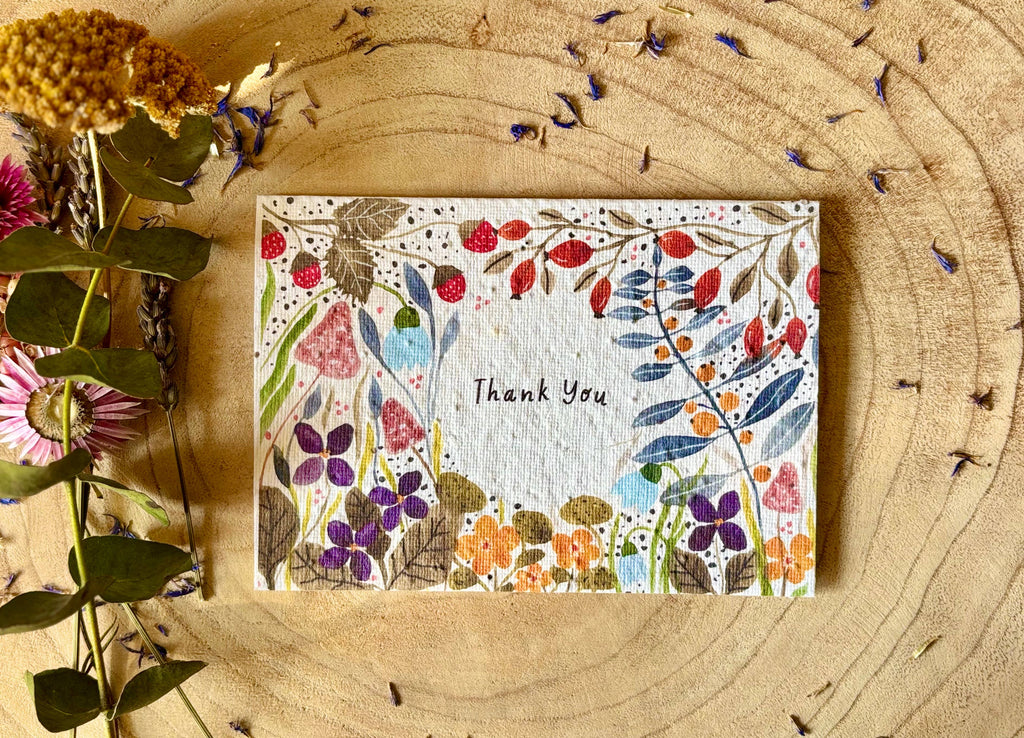 Plantable Seed Paper Thank You Card, Blank Inside