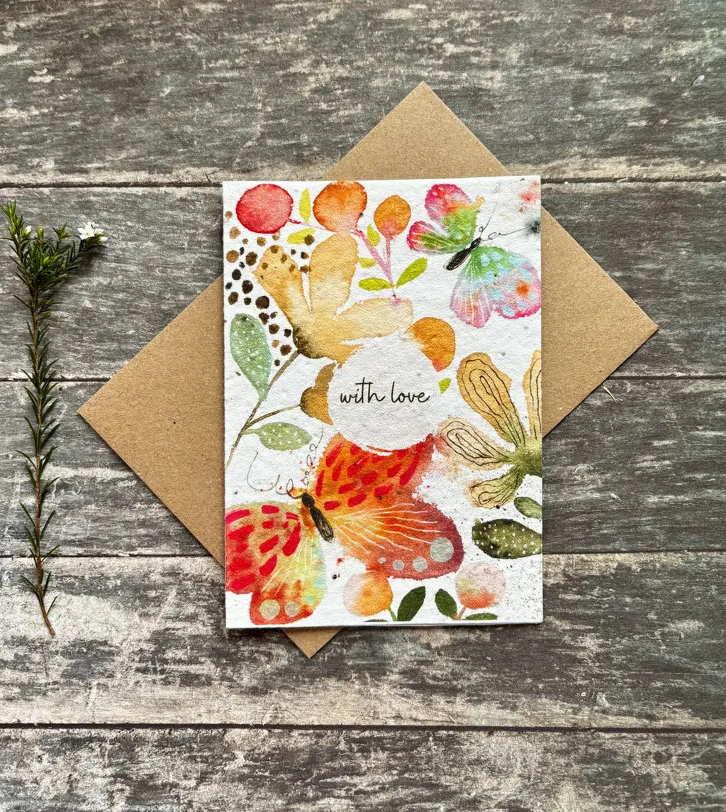 Plantable Seed Paper With Love Card, Blank Inside