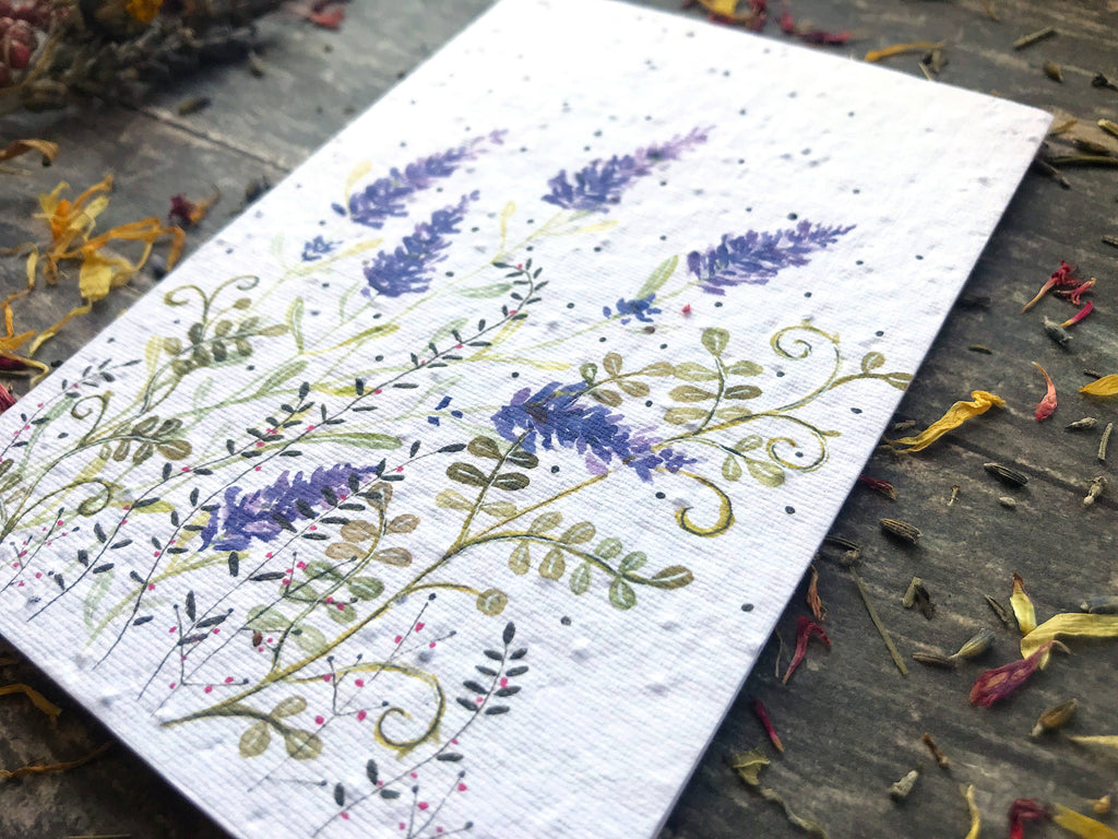 Plantable Seed Paper Birthday Card, Floral Note Cards