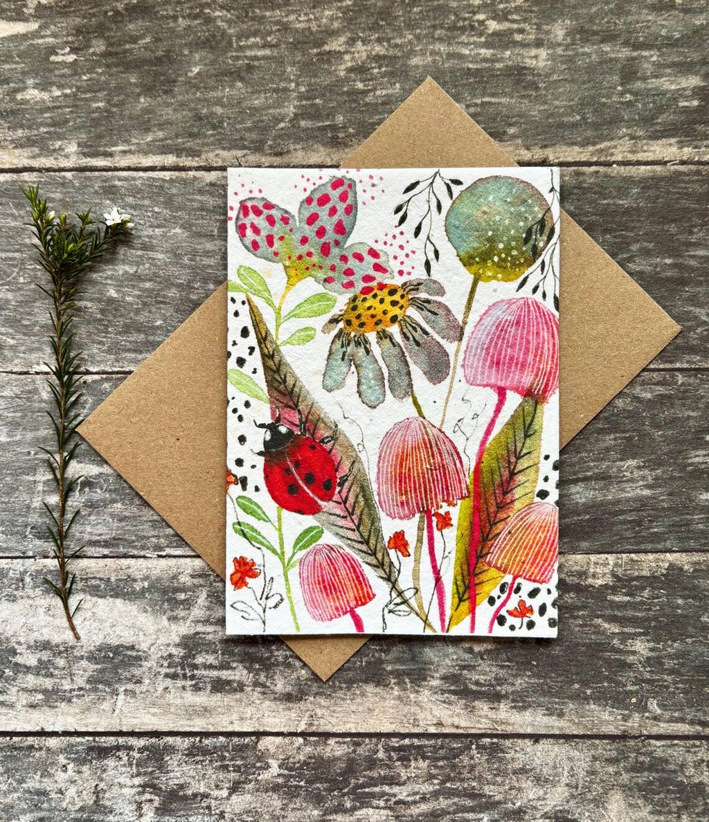 Plantable  Seed Paper Birthday Card, Blank Inside