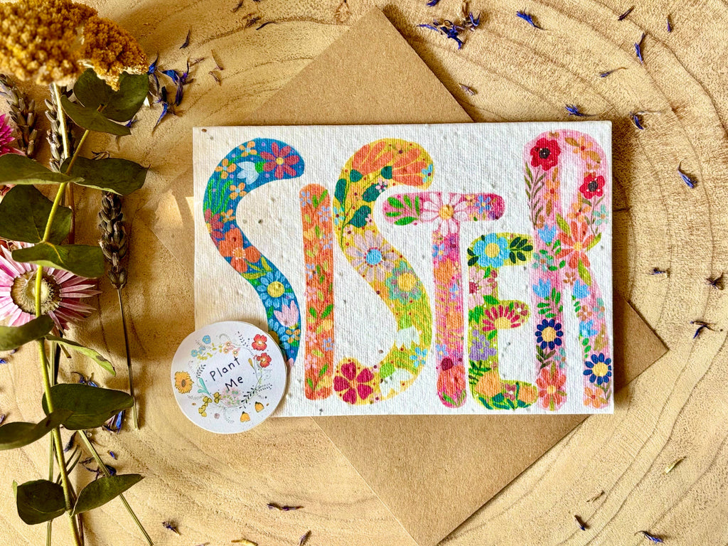Plantable  Seed Paper Sister Birthday Card