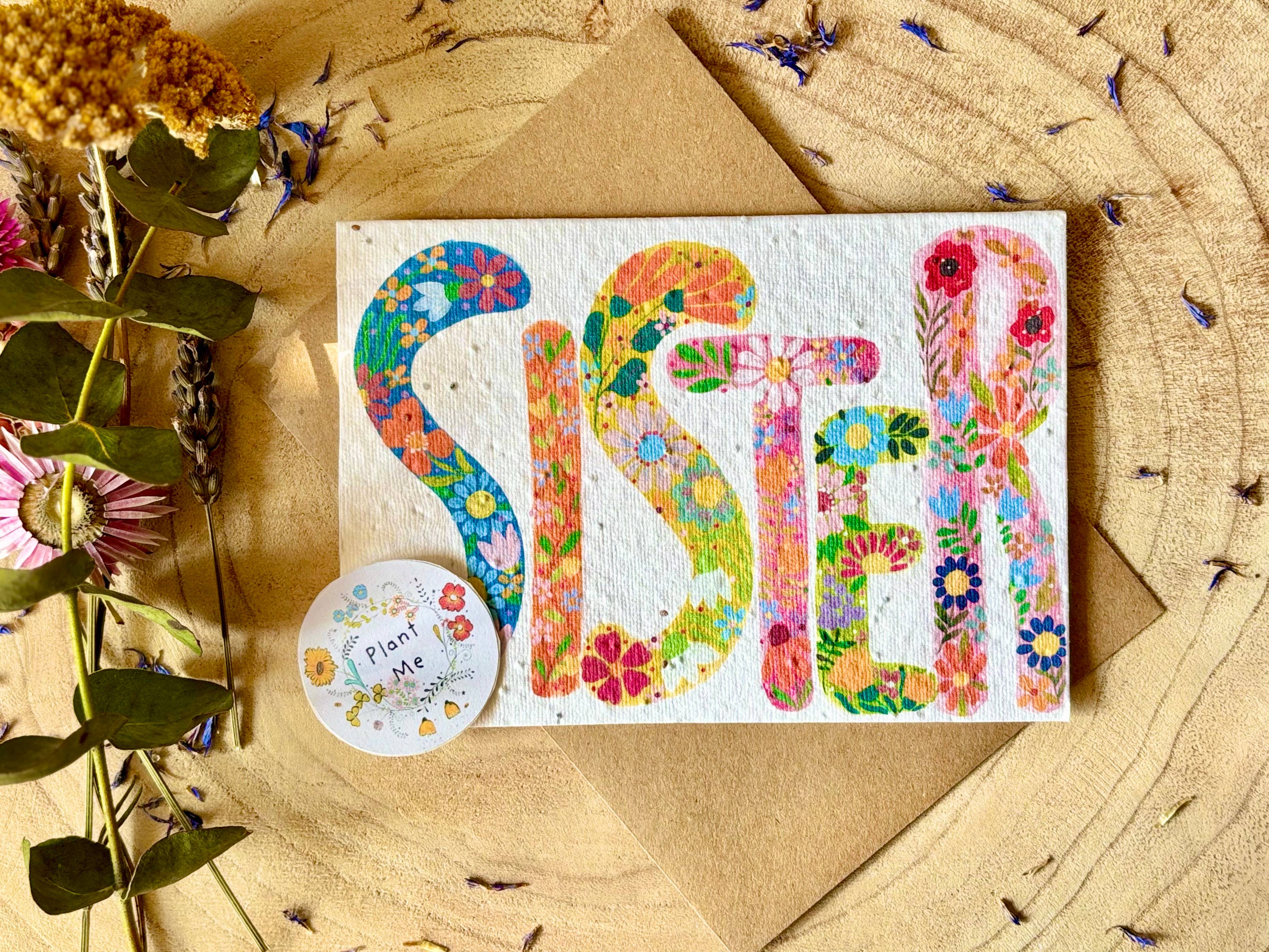 Plantable  Seed Paper Sister Birthday Card