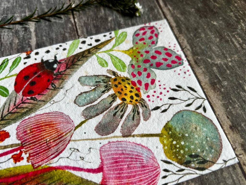 Plantable  Seed Paper Birthday Card, Blank Inside