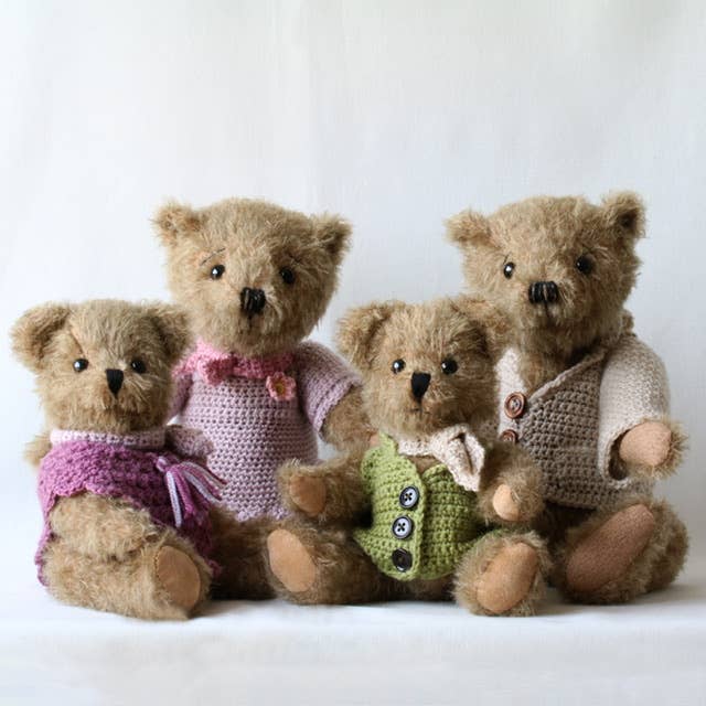 Furse- Traditional jointed mohair teddy bear, waistcoat