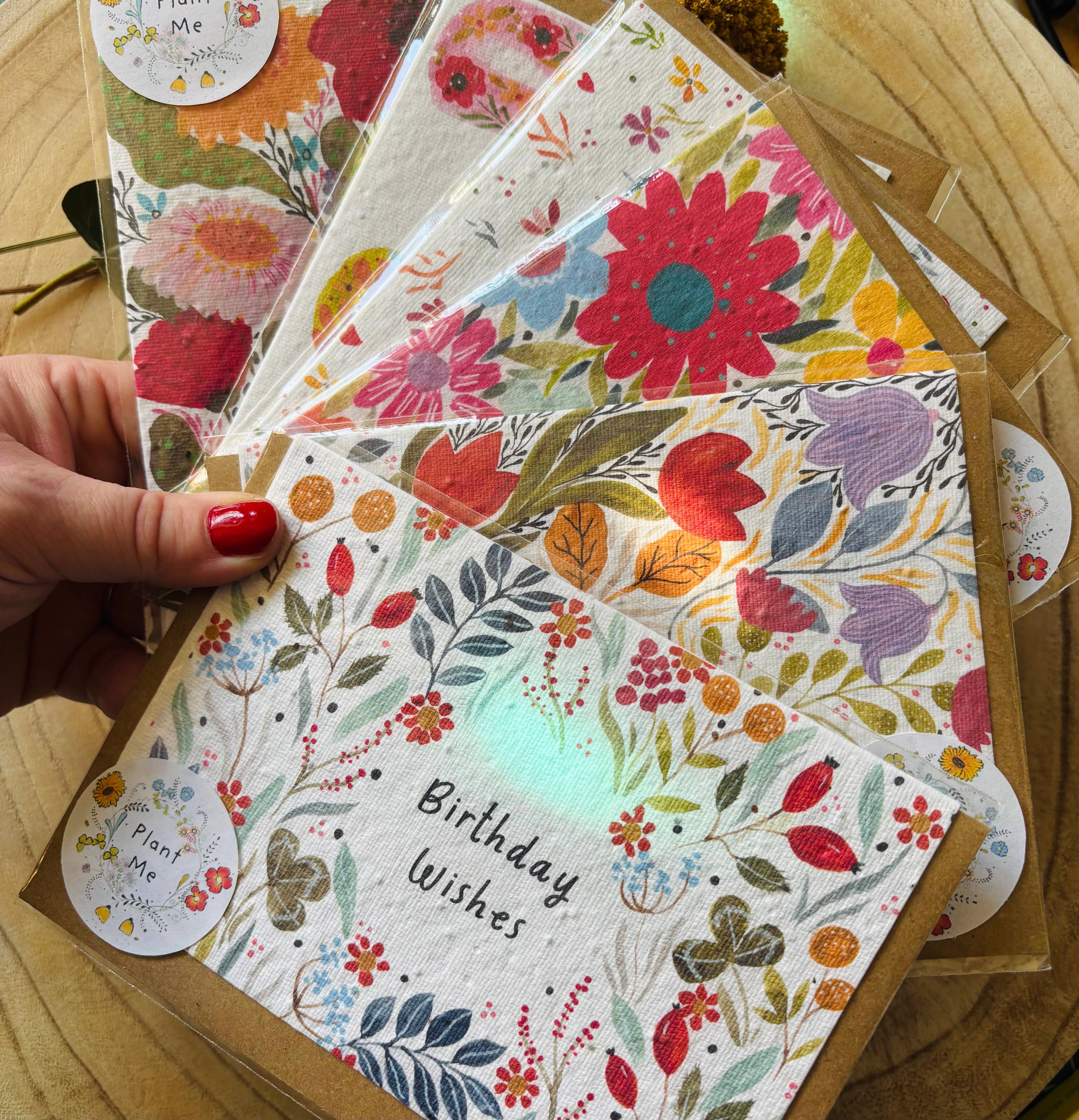 Plantable  Seed Paper Birthday Card, Blank Inside