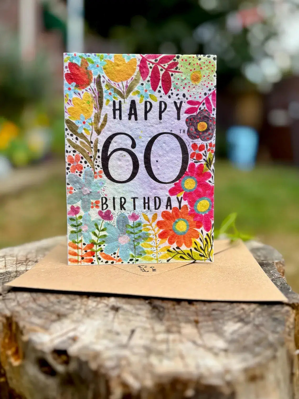 Happy 60th Birthday Card,Plantable Seed Paper Birthday Card