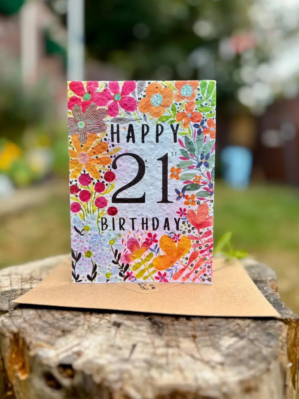 Happy 21st Birthday Card, Plantable Seed Paper Birthday Card