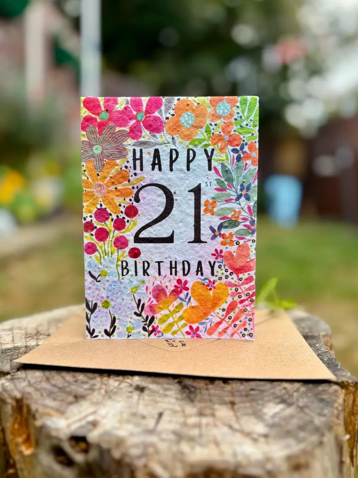 Happy 21st Birthday Card, Plantable Seed Paper Birthday Card