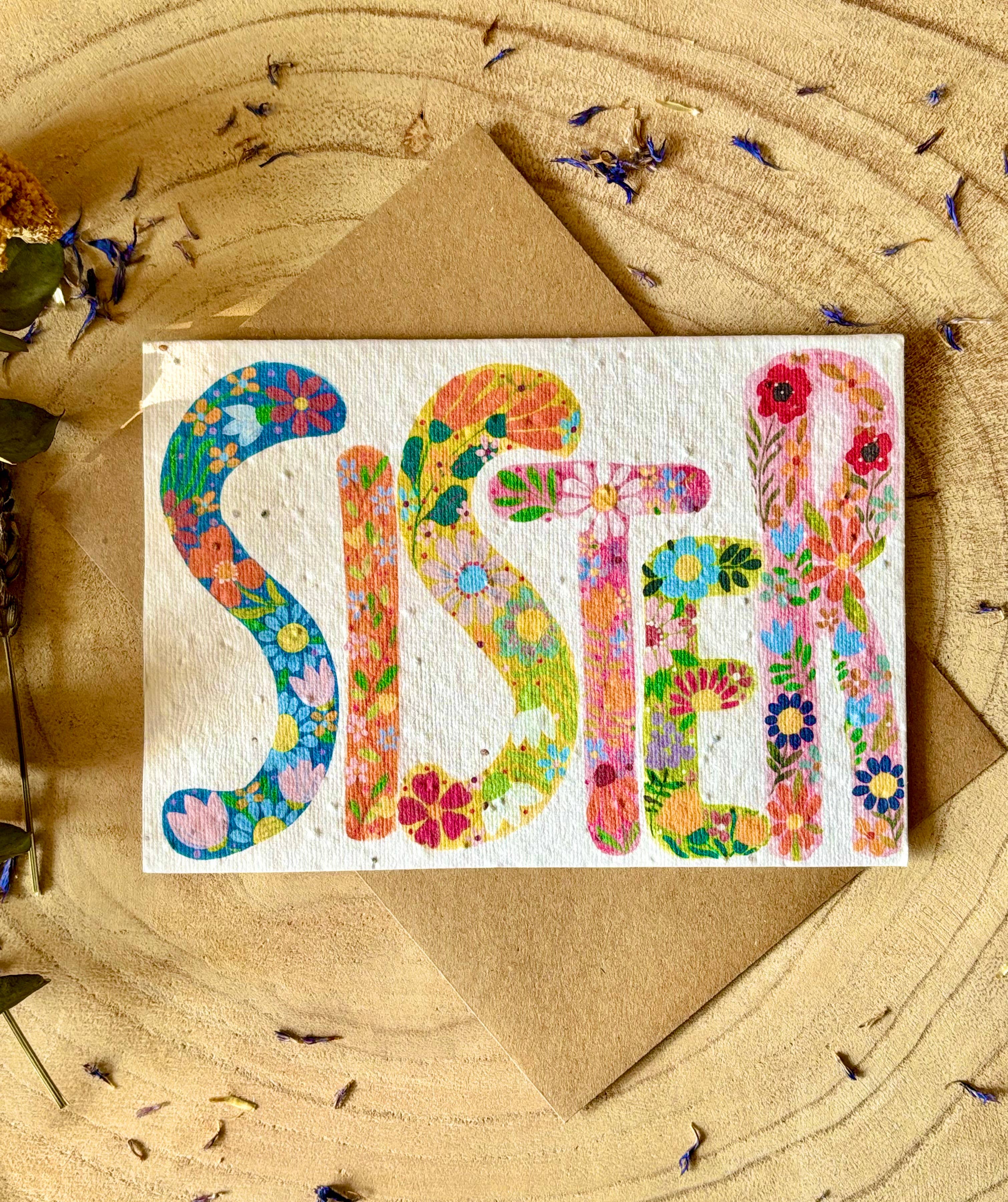 Plantable  Seed Paper Sister Birthday Card