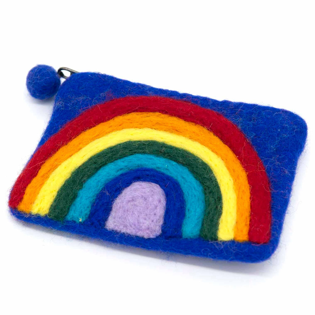 Rainbow Felt Purse: Blue