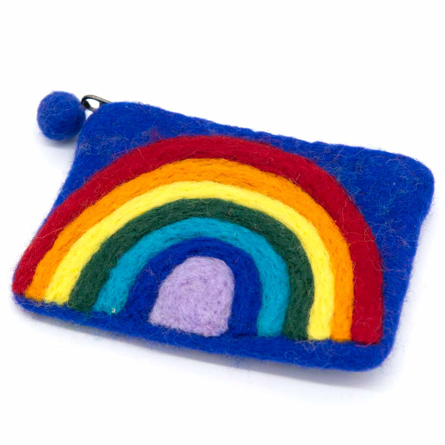 Rainbow Felt Purse: Blue
