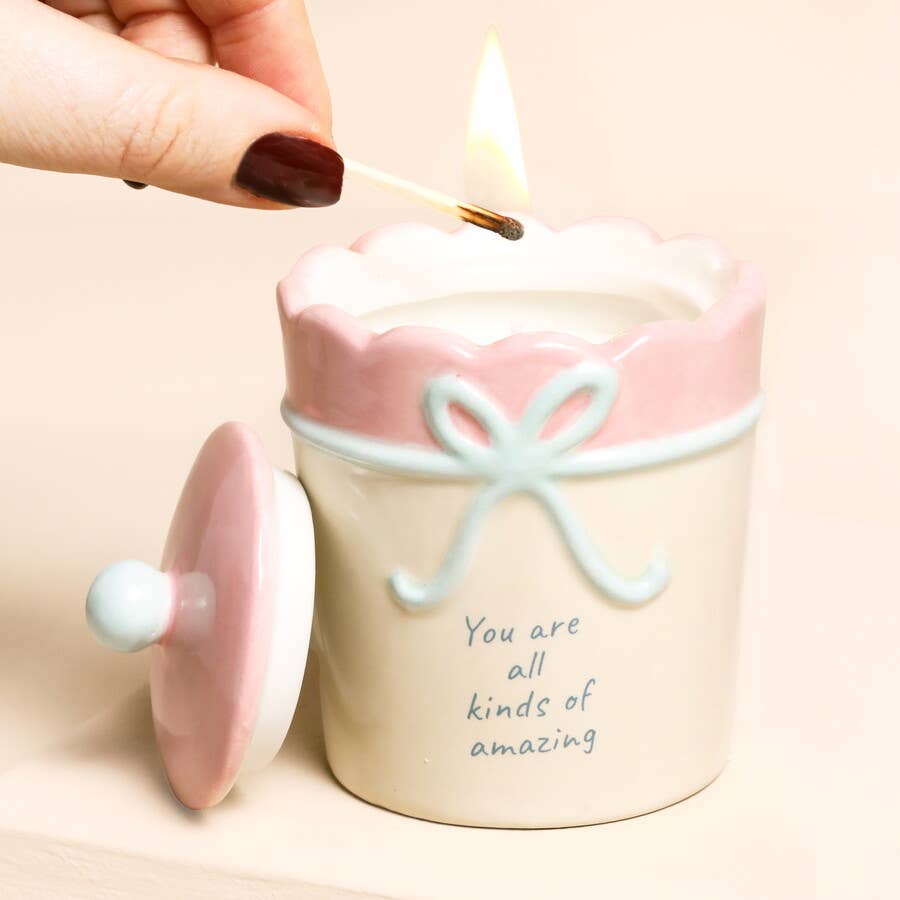 Cream Ceramic Scallop Edge All Kinds of Amazing Candle