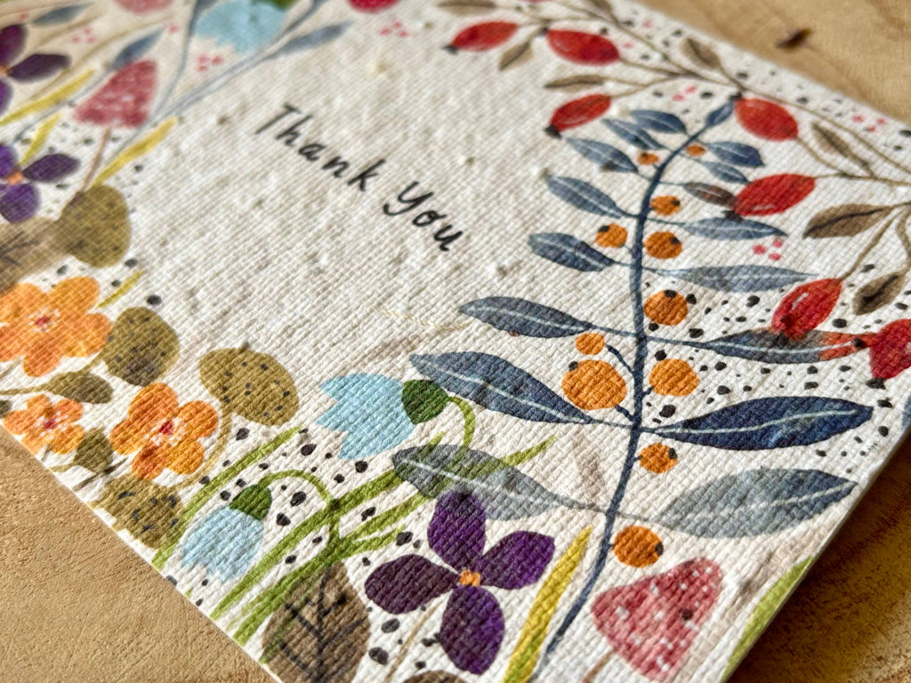 Plantable Seed Paper Thank You Card, Blank Inside