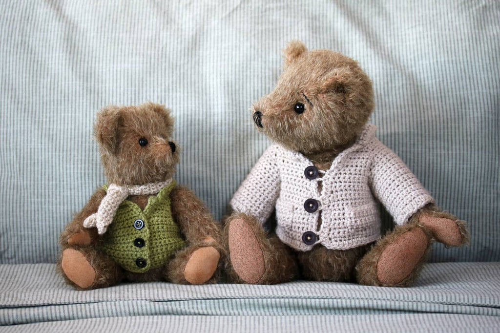 Furse- Traditional jointed mohair teddy bear, waistcoat