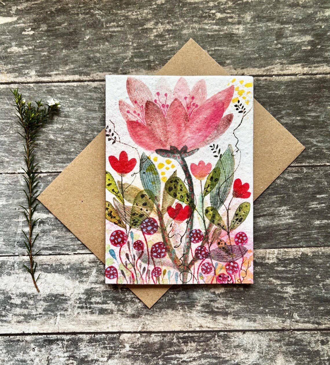 Plantable  Seed Paper Birthday Card, Blank Inside