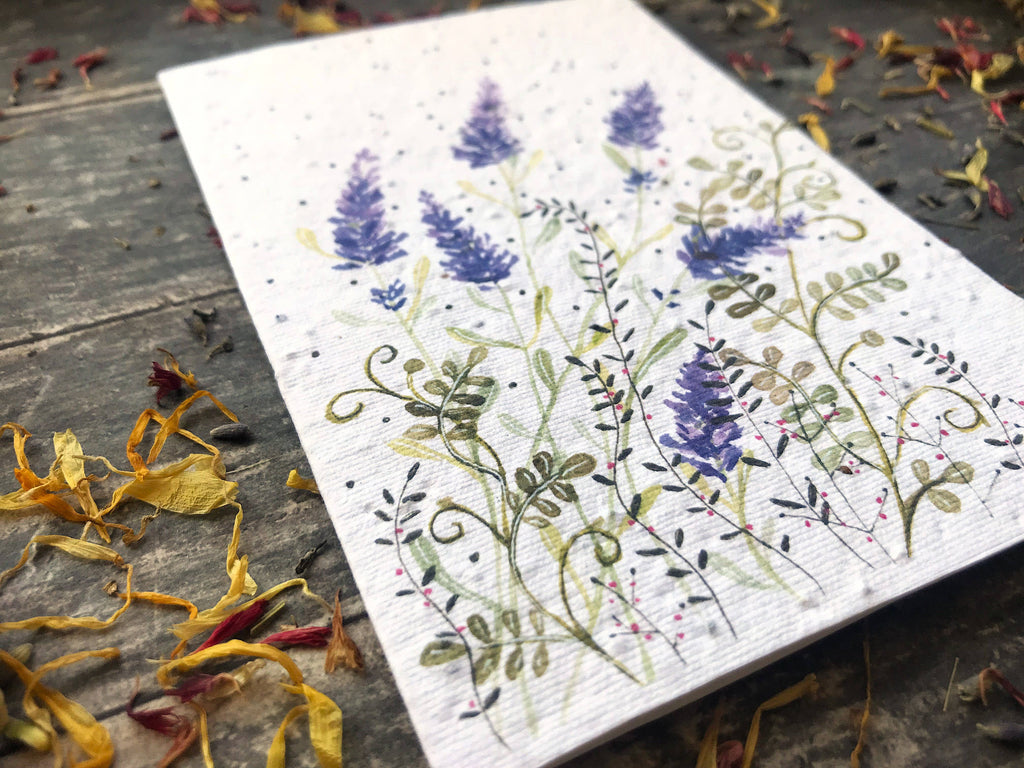 Plantable Seed Paper Birthday Card, Floral Note Cards