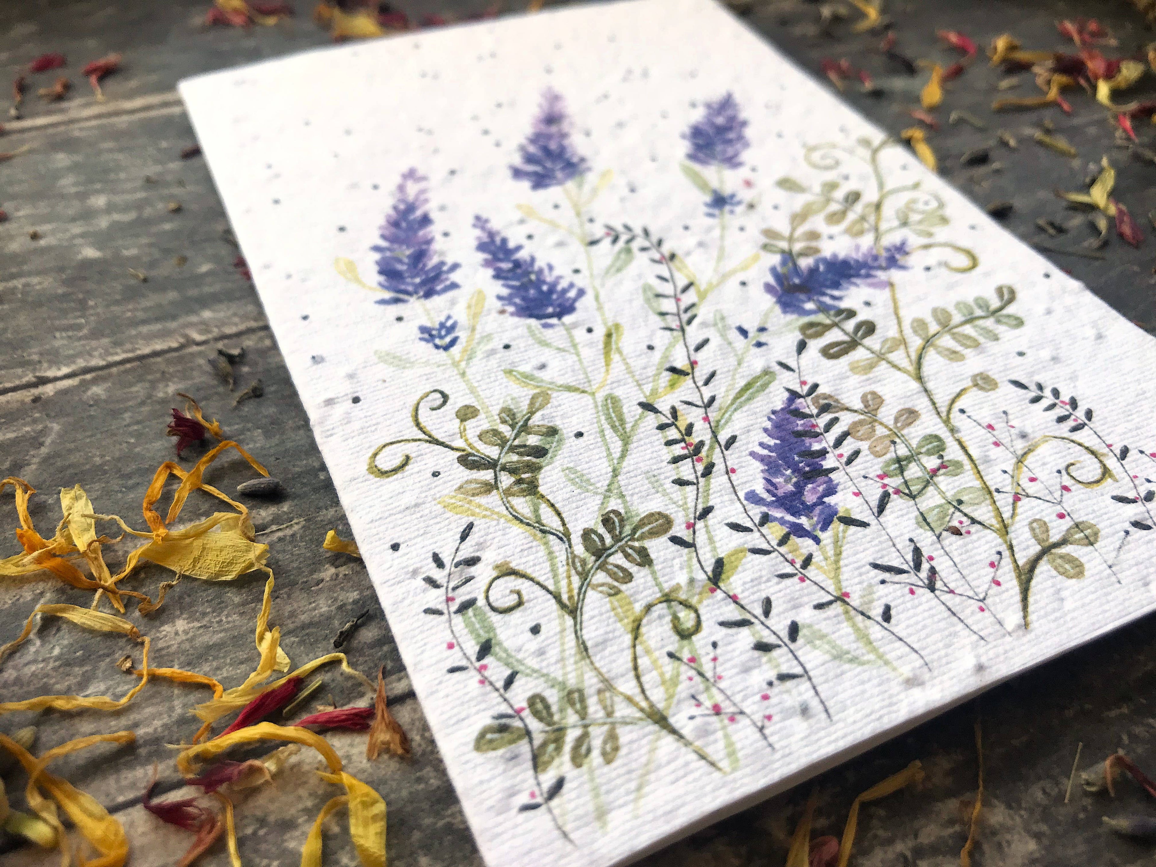 Plantable Seed Paper Birthday Card, Floral Note Cards