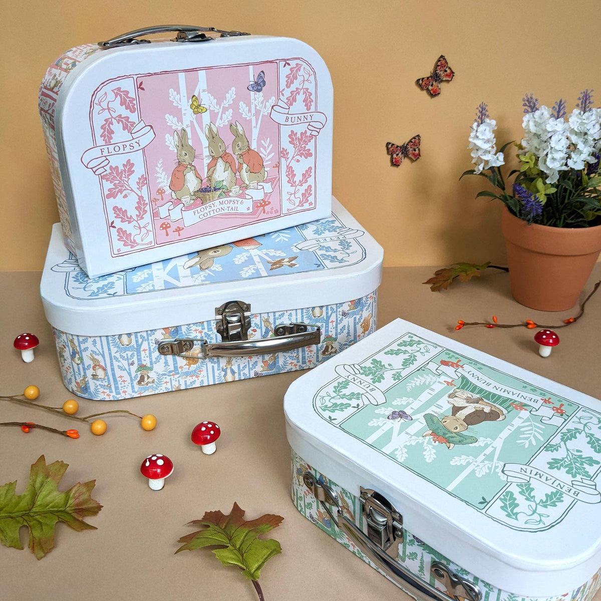 Beatrix Potter Children’s Triple Carry Case Set - Official 3-Piece Storage & Travel Cases