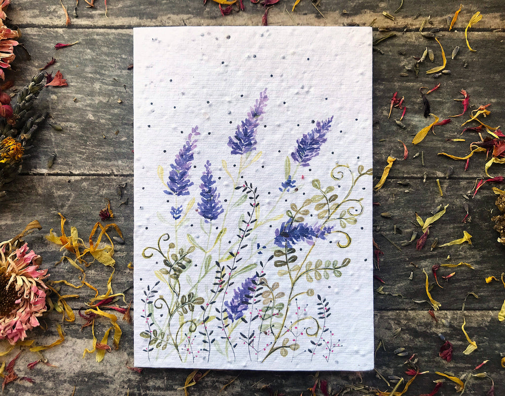 Plantable Seed Paper Birthday Card, Floral Note Cards