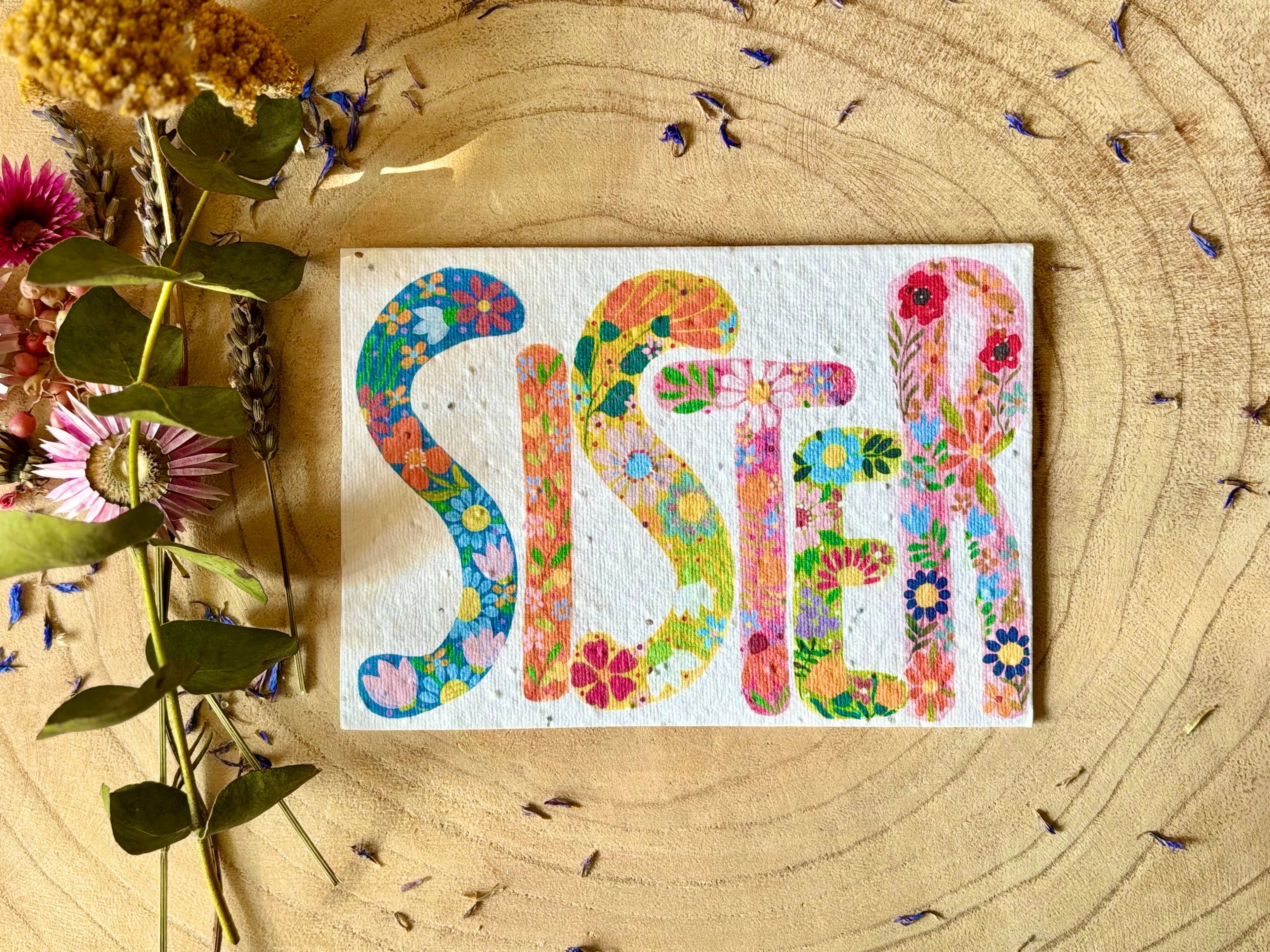 Plantable  Seed Paper Sister Birthday Card