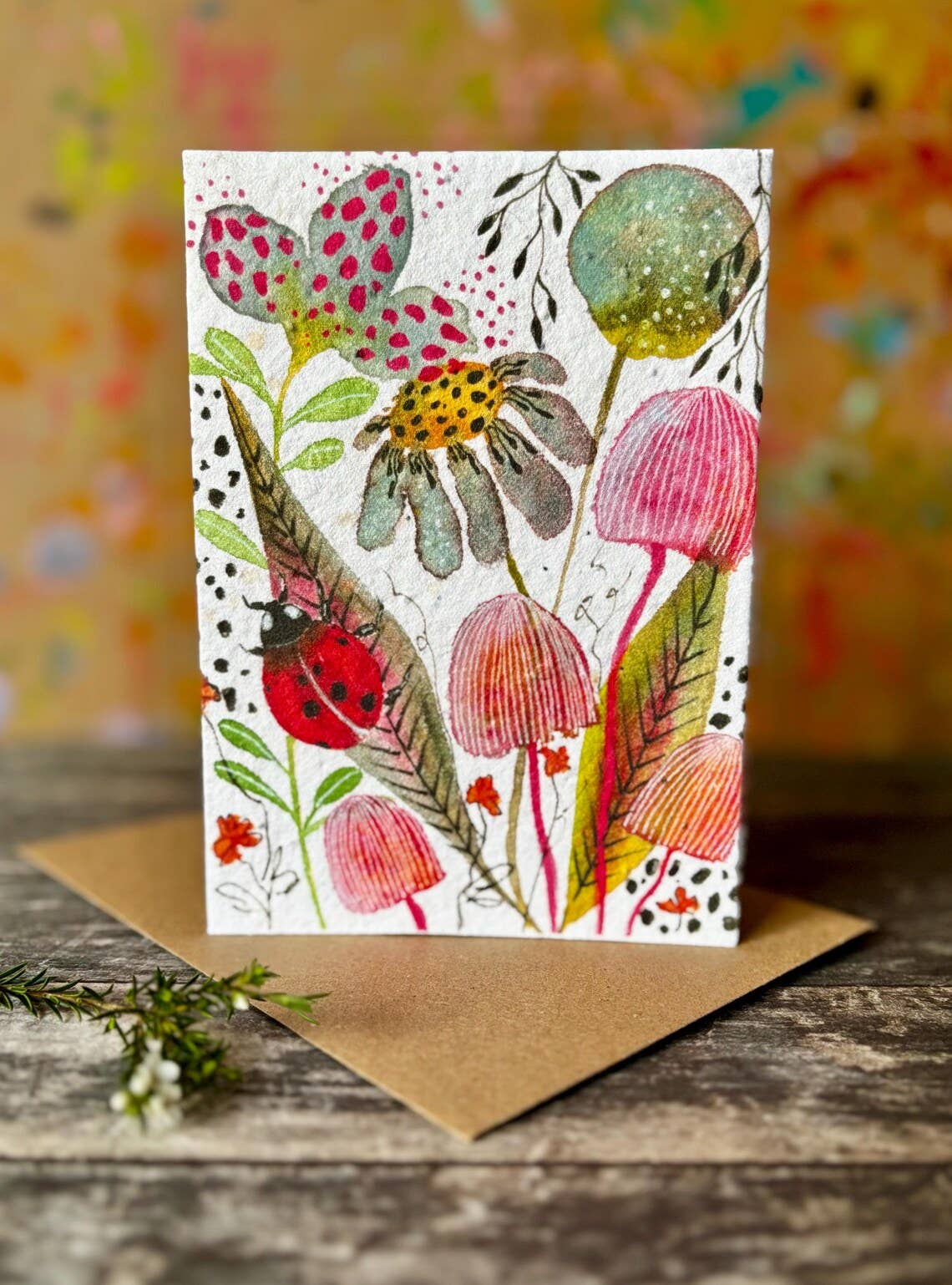Plantable  Seed Paper Birthday Card, Blank Inside
