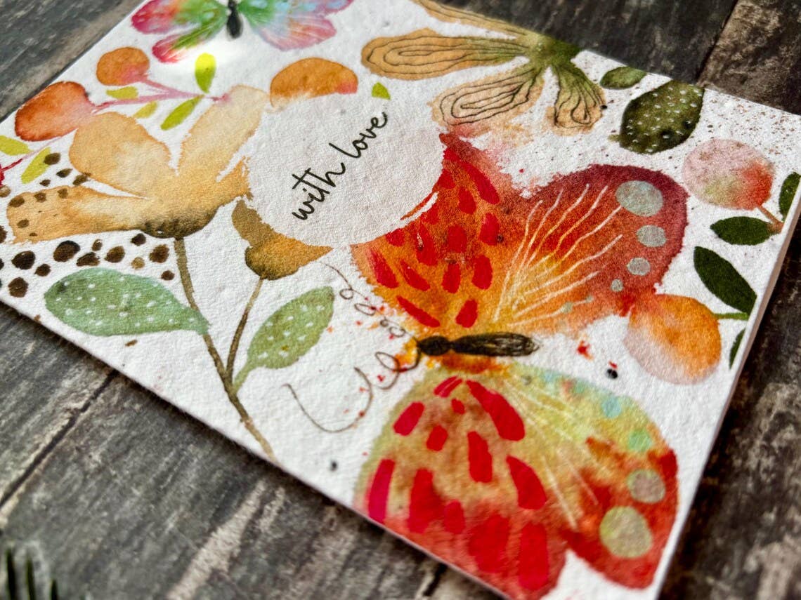 Plantable Seed Paper With Love Card, Blank Inside