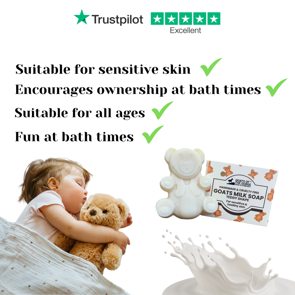 Goats Milk Soap Bar (Teddy Shape)  100% NATURAL