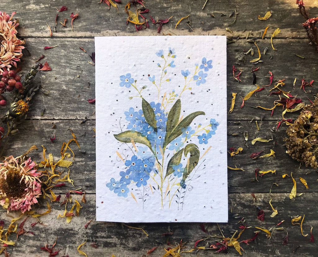 Plantable Seed Paper Birthday Card, Floral Note Cards