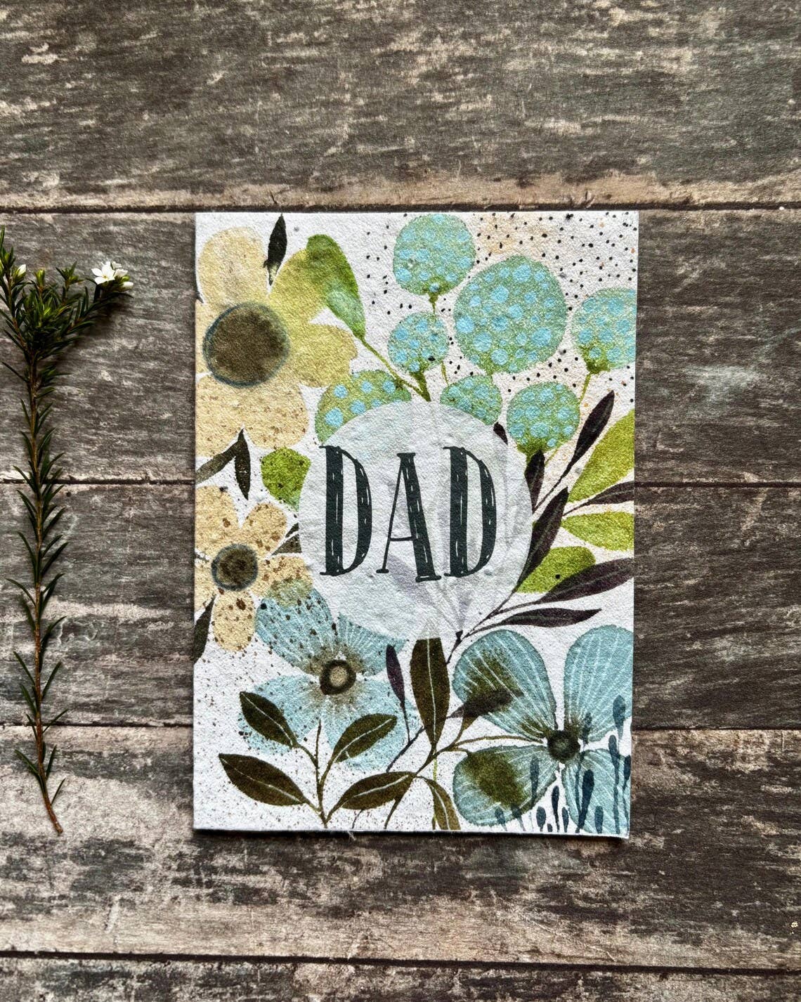 Plantable  Seed Paper Dad Birthday Card, Blank Inside