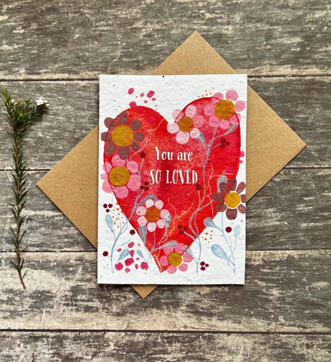 Plantable Seed Paper You are so Loved Card, Blank Inside