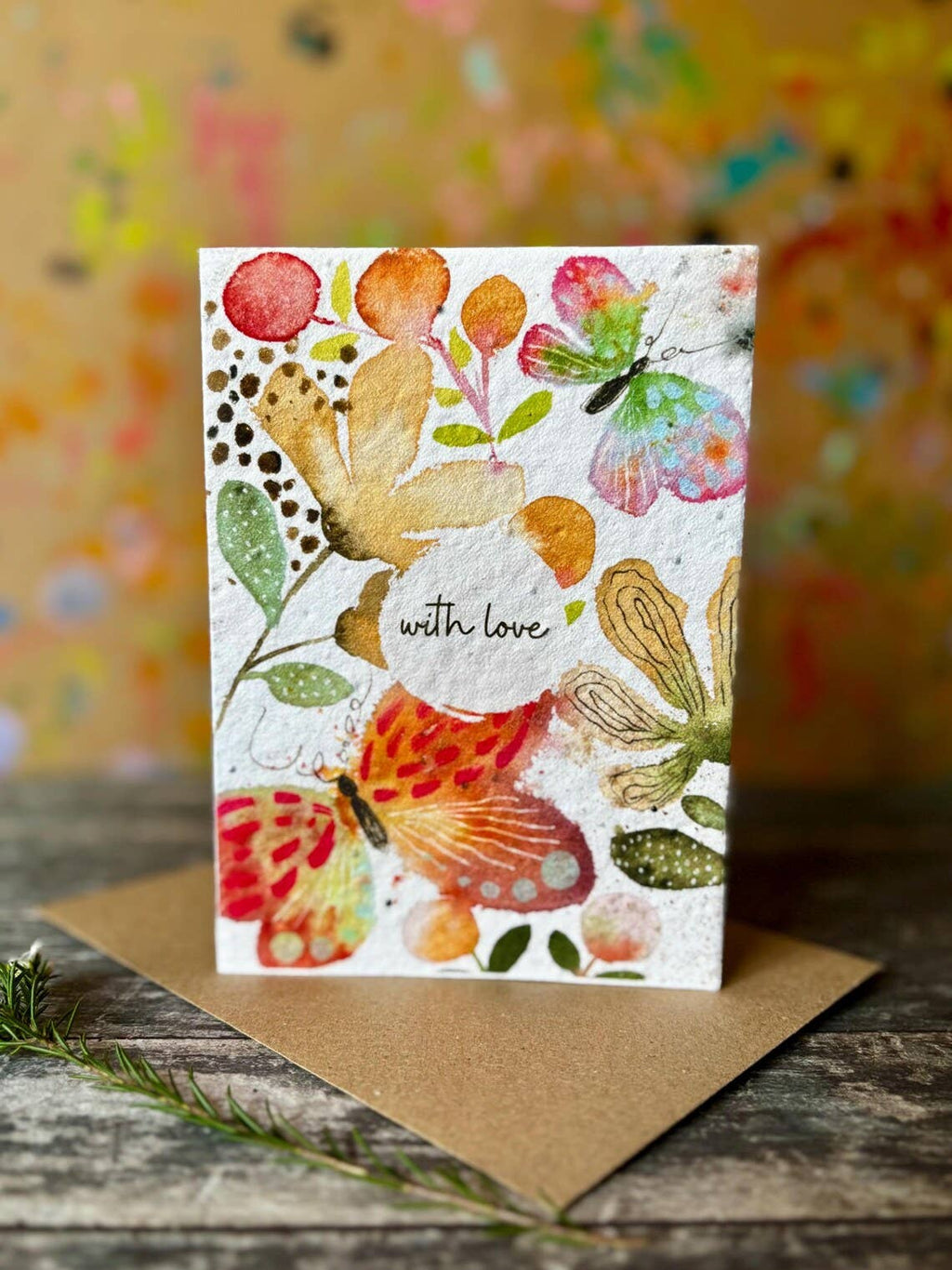 Plantable Seed Paper With Love Card, Blank Inside