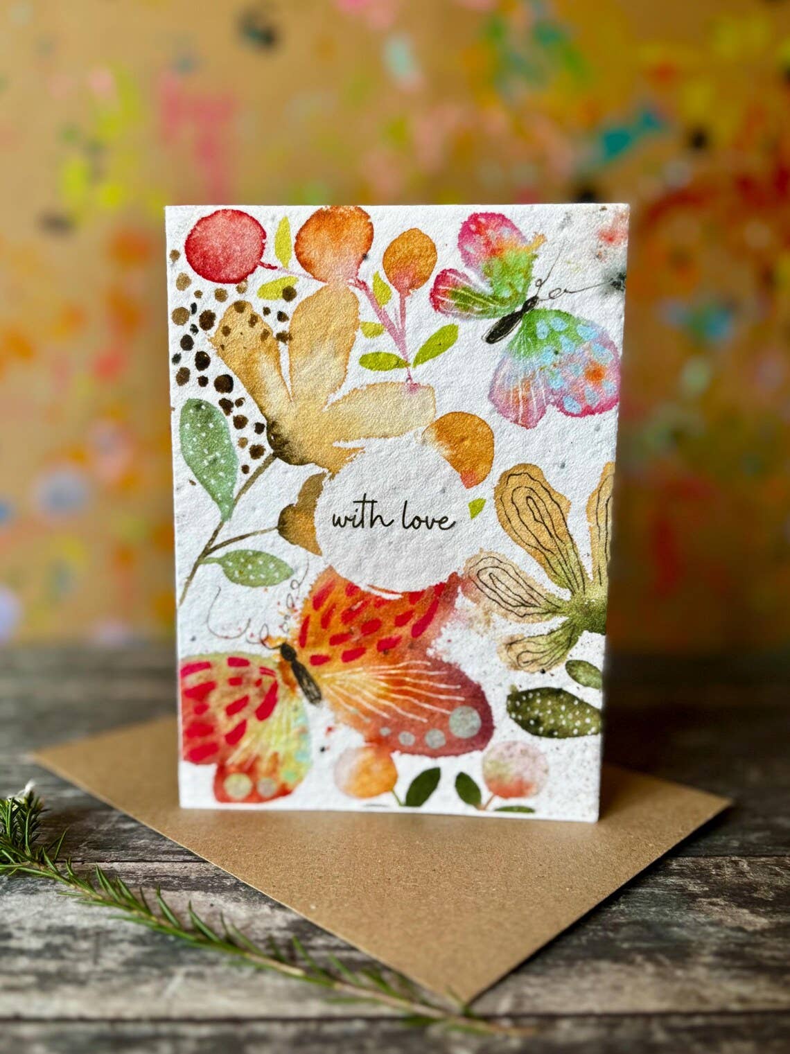 Plantable Seed Paper With Love Card, Blank Inside
