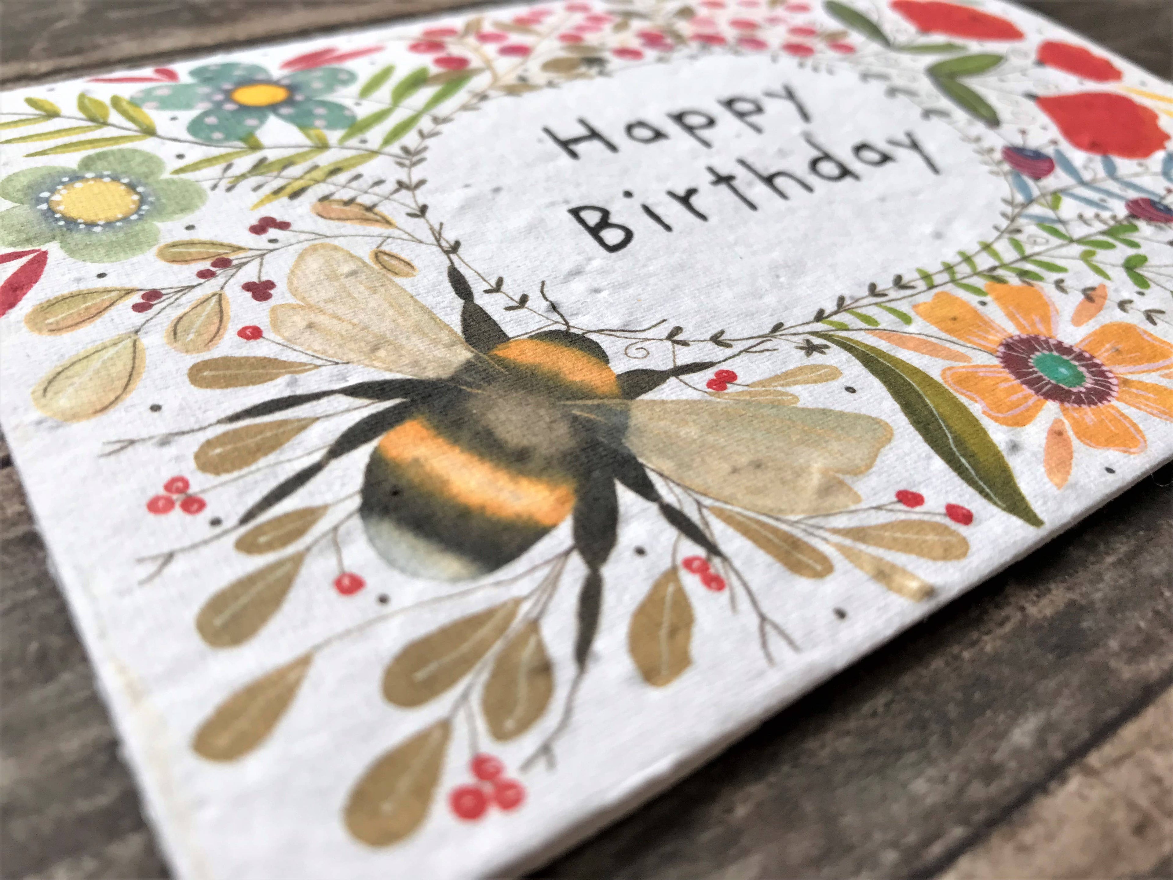 Plantable Seed Paper Birthday Card, Blank Inside