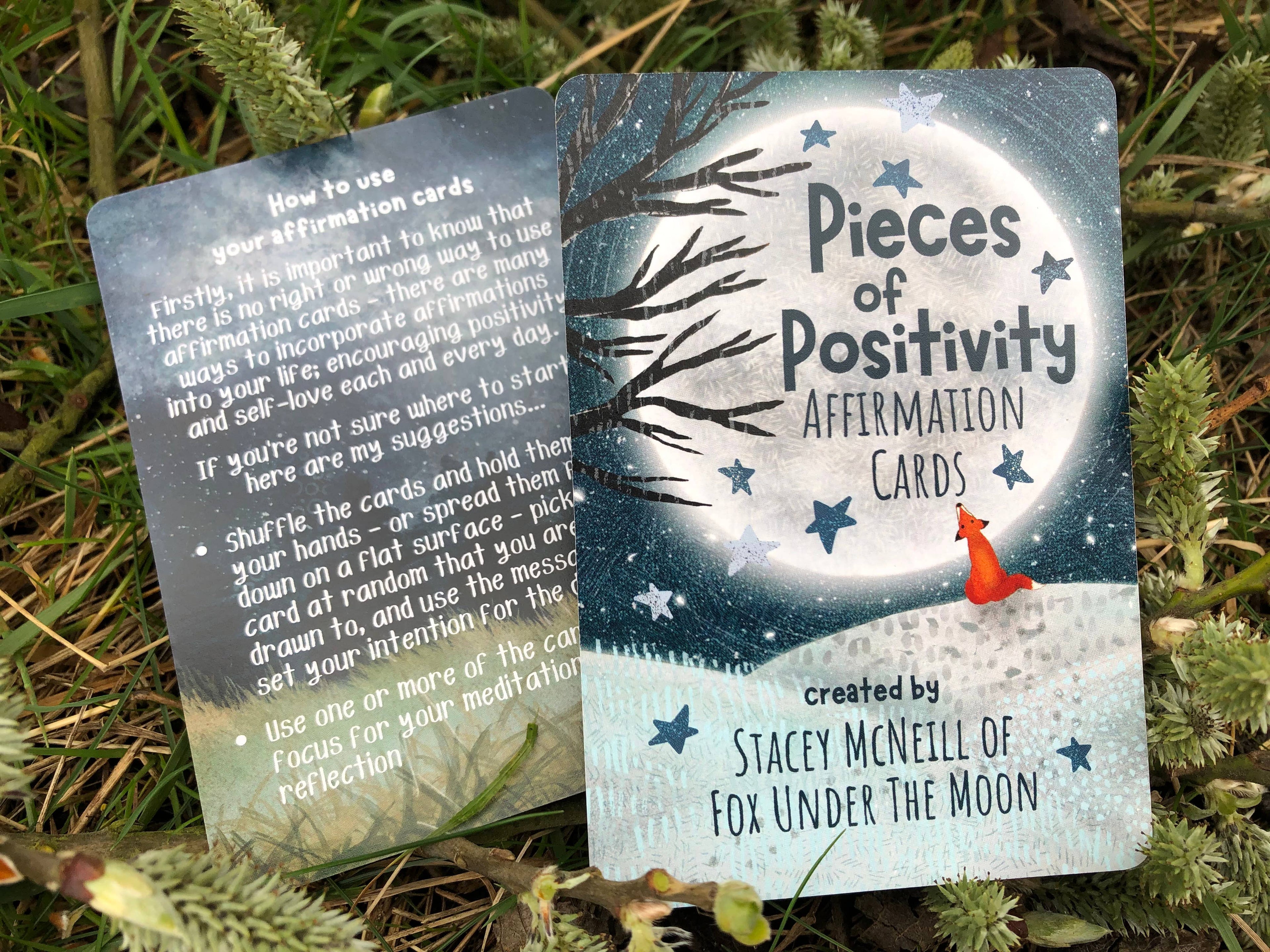 Positive Affirmation Cards - set of 54 + Wooden Stand