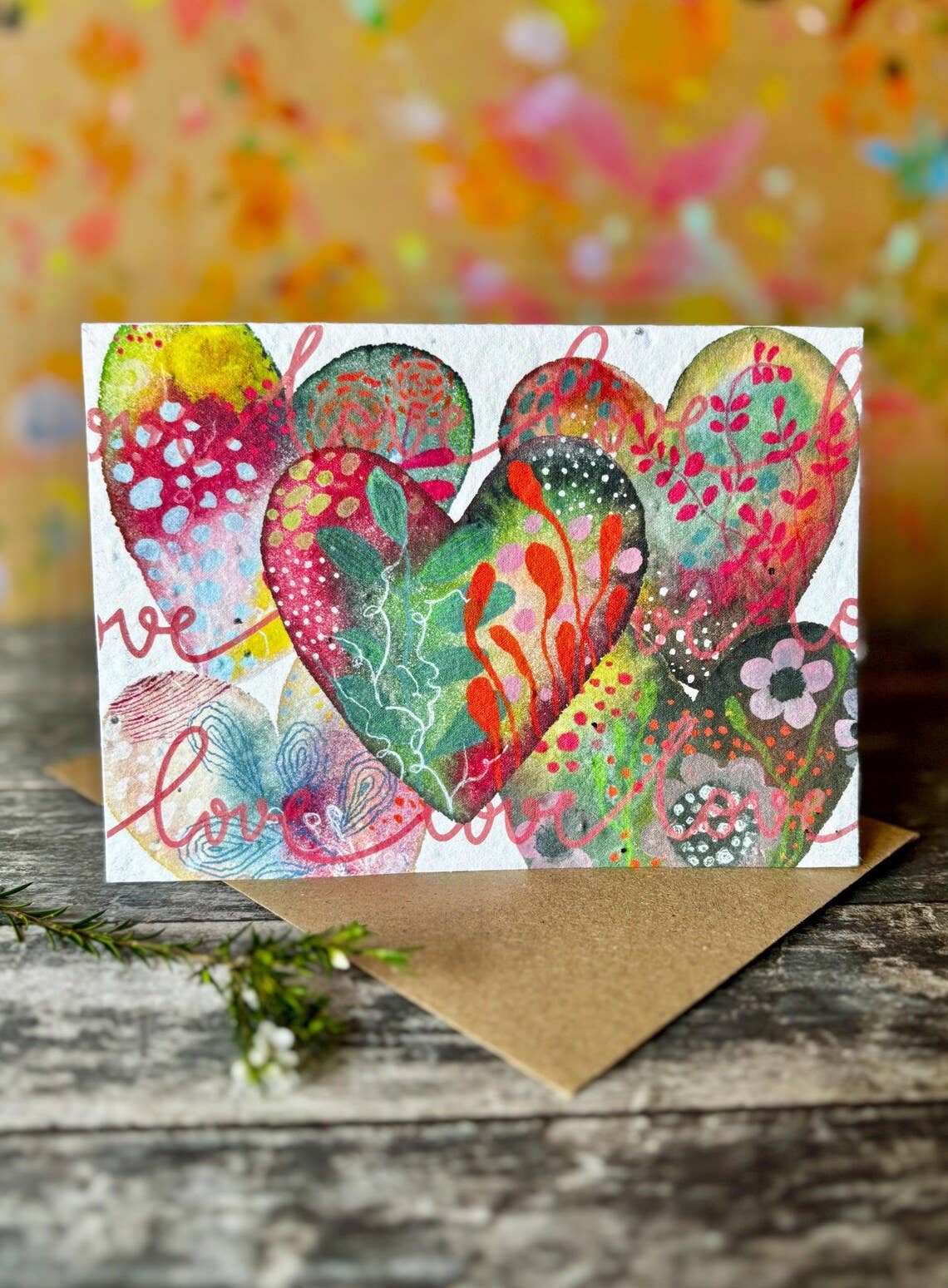 Plantable Seed Paper Love Card, Blank Inside