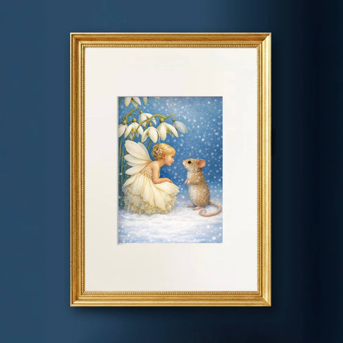 Art Print in A4 Mount - Flower Fairies - Snowdrop