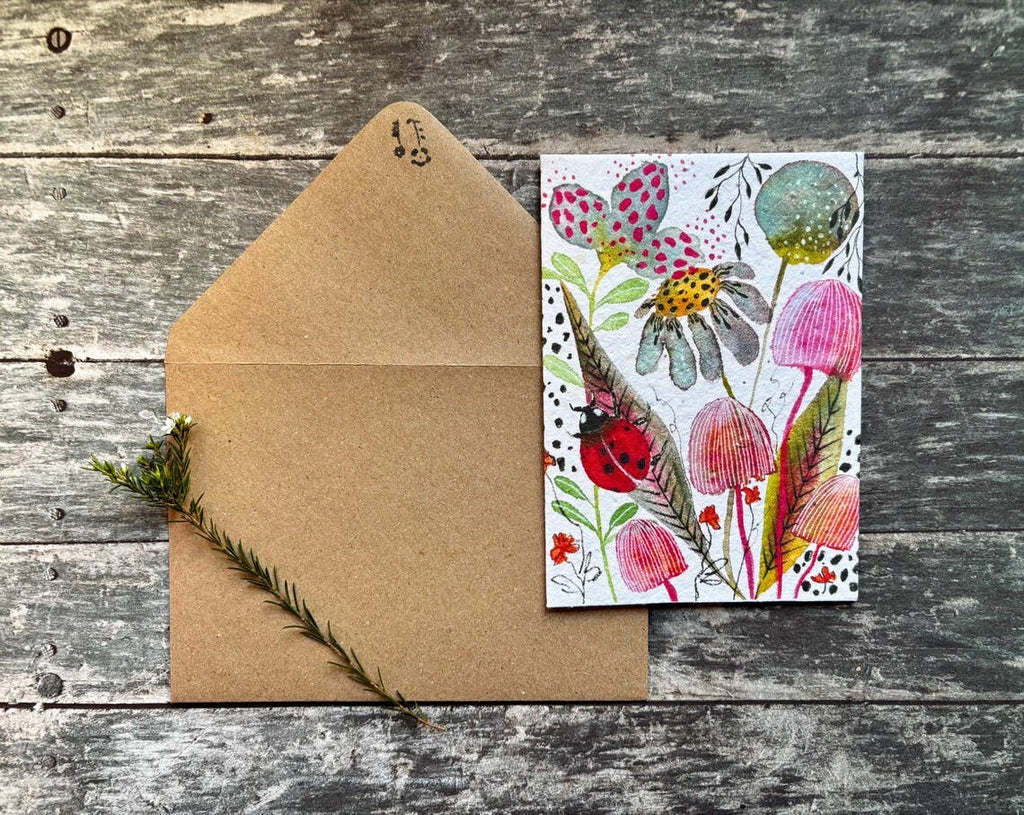 Plantable  Seed Paper Birthday Card, Blank Inside