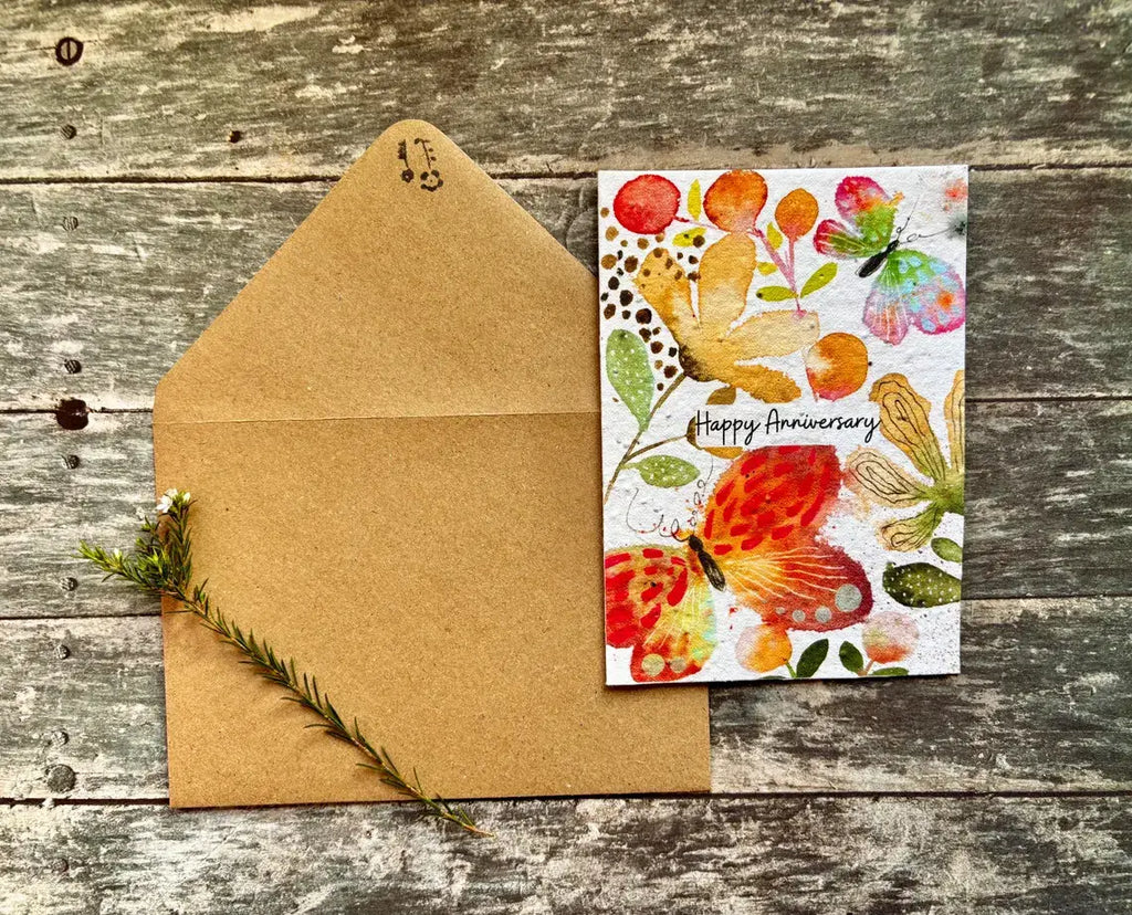 Plantable Anniversary Card – Butterfly Seed Paper Card