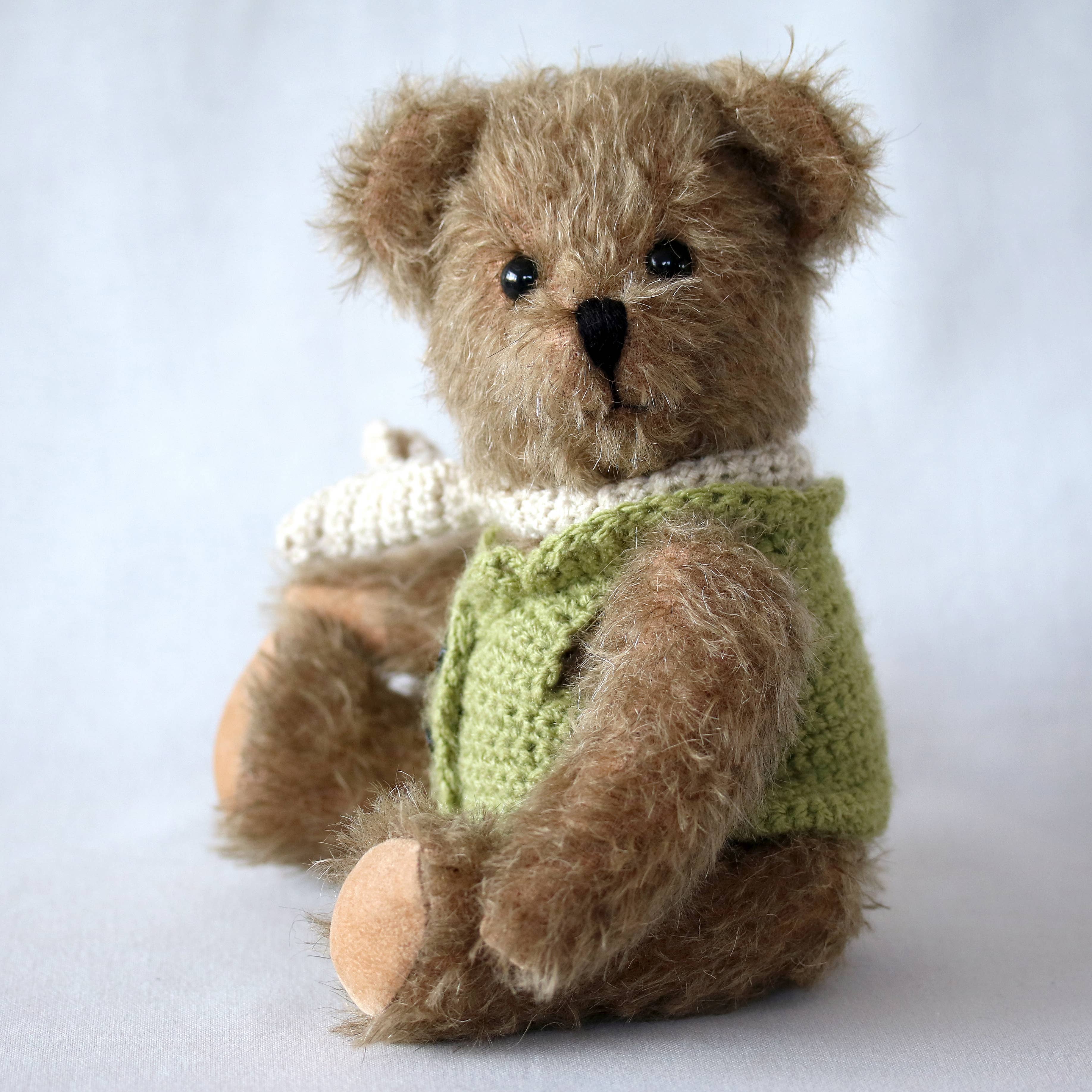 Furse- Traditional jointed mohair teddy bear, waistcoat