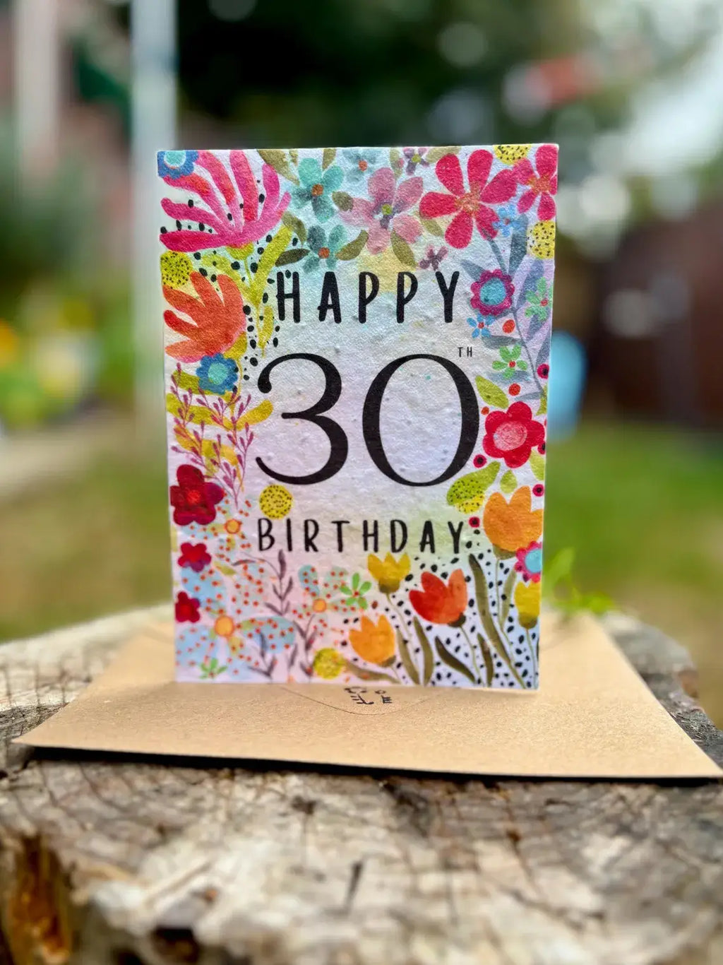 Happy 30th Birthday Card, Plantable Seed Paper Birthday Card