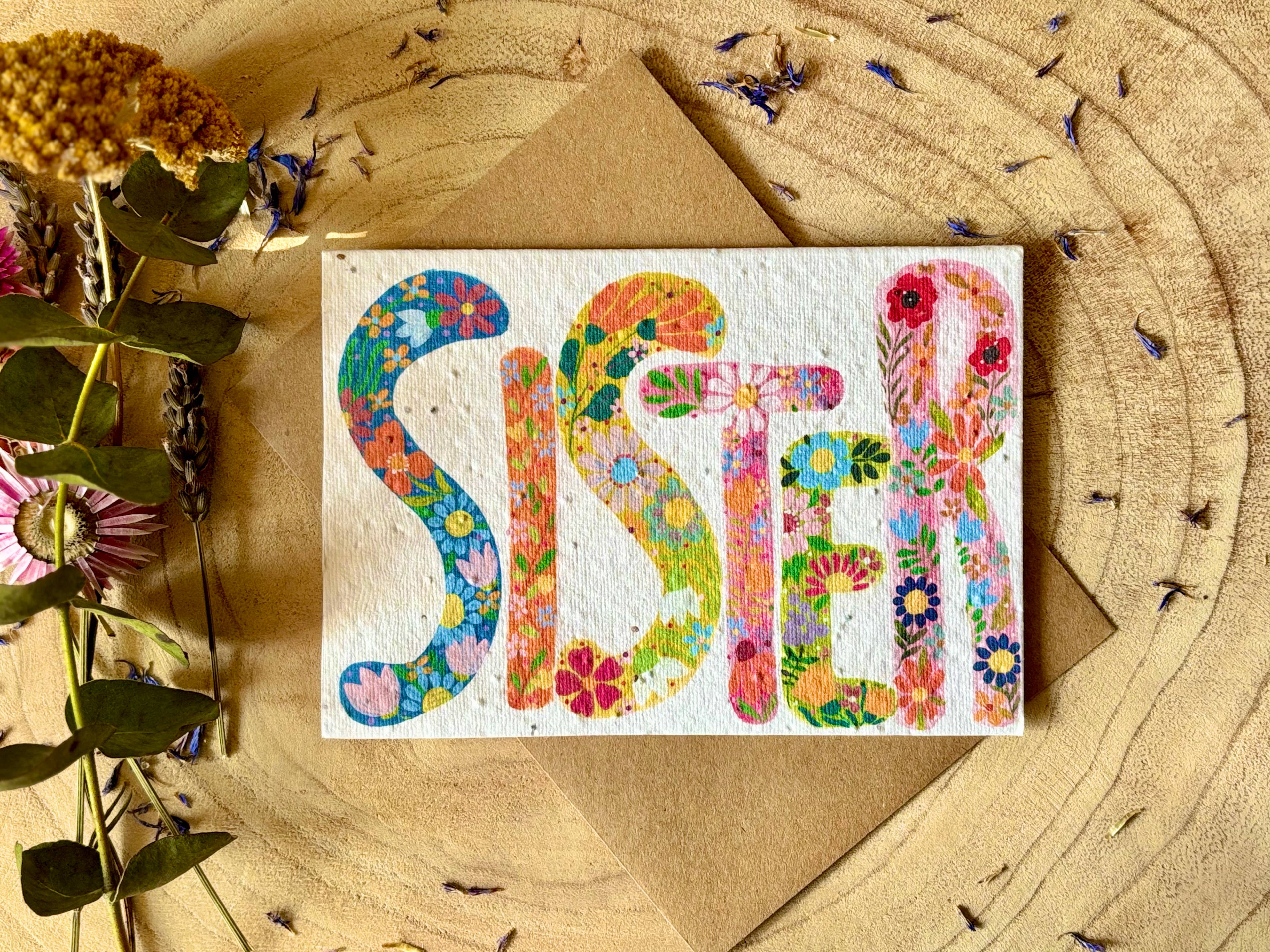 Plantable  Seed Paper Sister Birthday Card