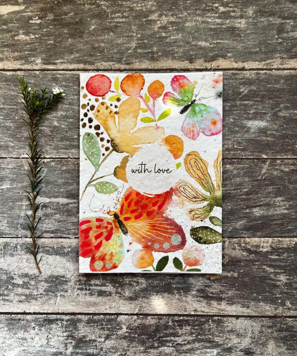 Plantable Seed Paper With Love Card, Blank Inside