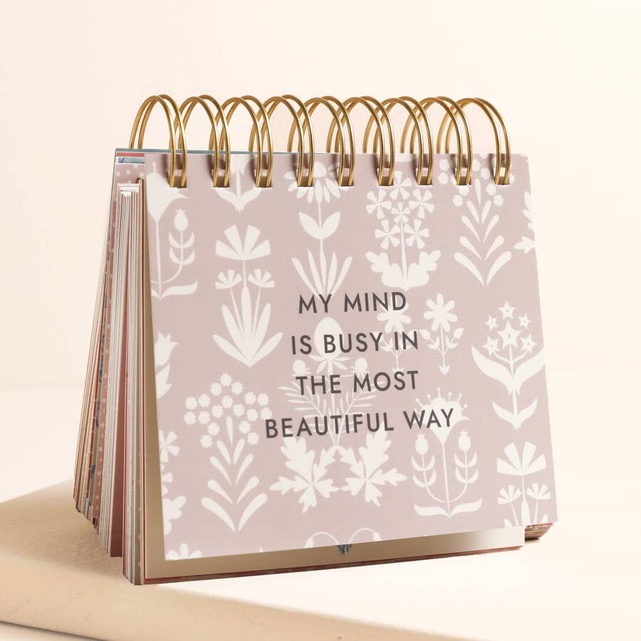Blue Wildflower Print Affirmations Desktop Flip Chart