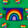Rainbow Felt Purse: Blue