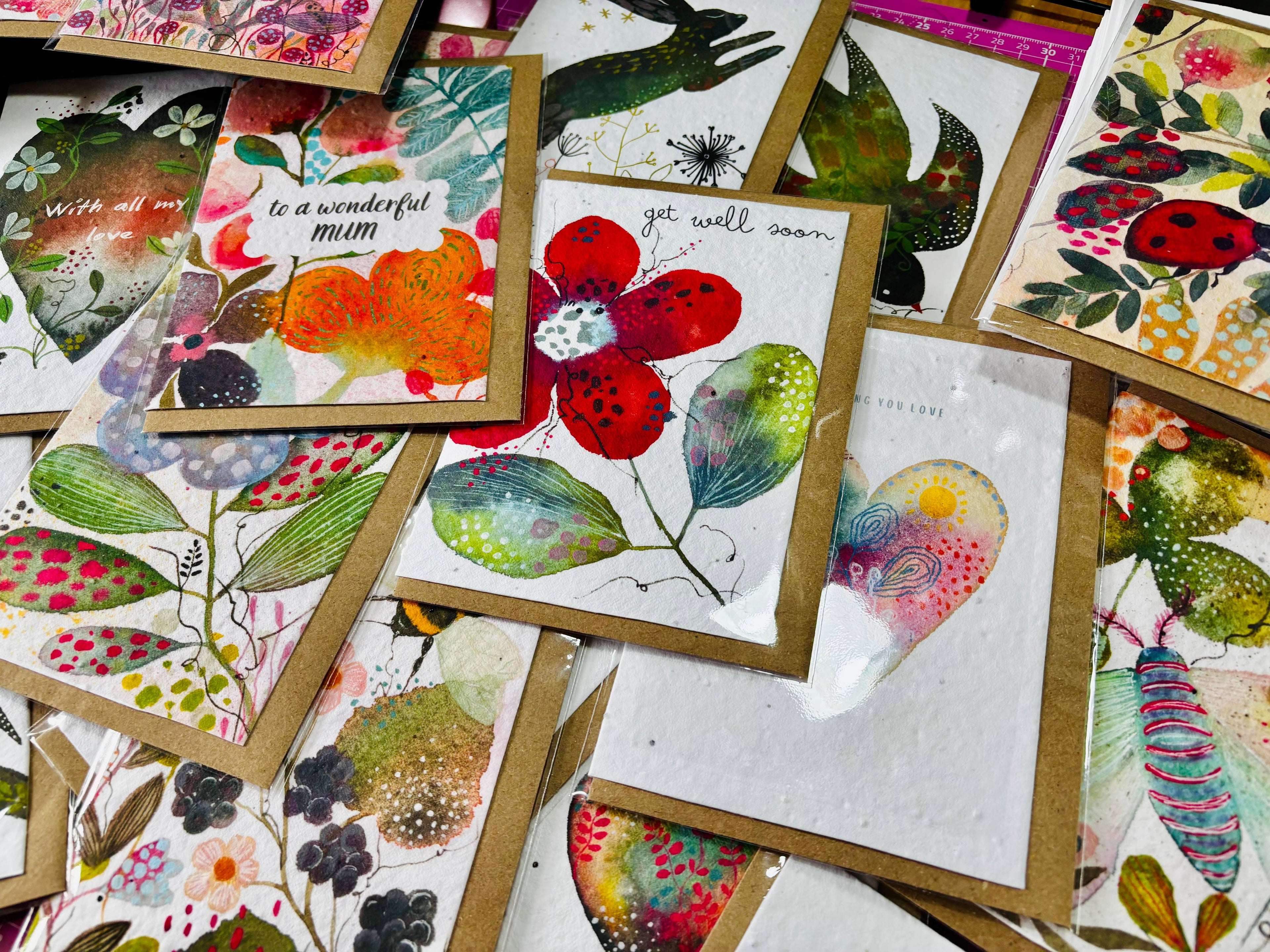 Plantable  Seed Paper Birthday Card, Blank Inside
